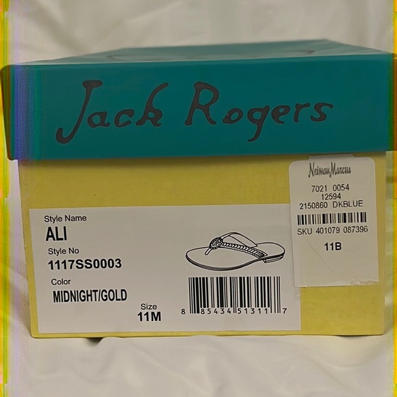 NIB Jack Rogers SZ 11 sandals in dark blue and gold - Picture 2 of 4